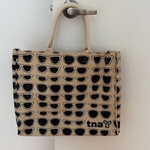 Aritzia TNA Black and Tan Sunglasses Tote